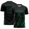 Custom Black Kelly Green Splash Sublimation Soccer Uniform Jersey