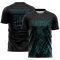Custom Black Teal Splash Sublimation Soccer Uniform Jersey
