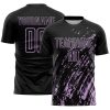Custom Black Light Purple Splash Sublimation Soccer Uniform Jersey