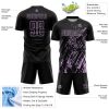 Custom Black Light Purple Splash Sublimation Soccer Uniform Jersey