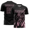 Custom Black Light Pink Splash Sublimation Soccer Uniform Jersey