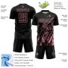 Custom Black Medium Pink Splash Sublimation Soccer Uniform Jersey