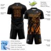 Custom Black Bay Orange Splash Sublimation Soccer Uniform Jersey