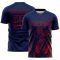 Custom Navy Red Splash Sublimation Soccer Uniform Jersey