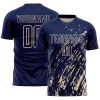 Custom Navy Cream Splash Sublimation Soccer Uniform Jersey