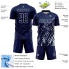 Custom Navy Silver Splash Sublimation Soccer Uniform Jersey