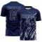 Custom Navy Silver Splash Sublimation Soccer Uniform Jersey